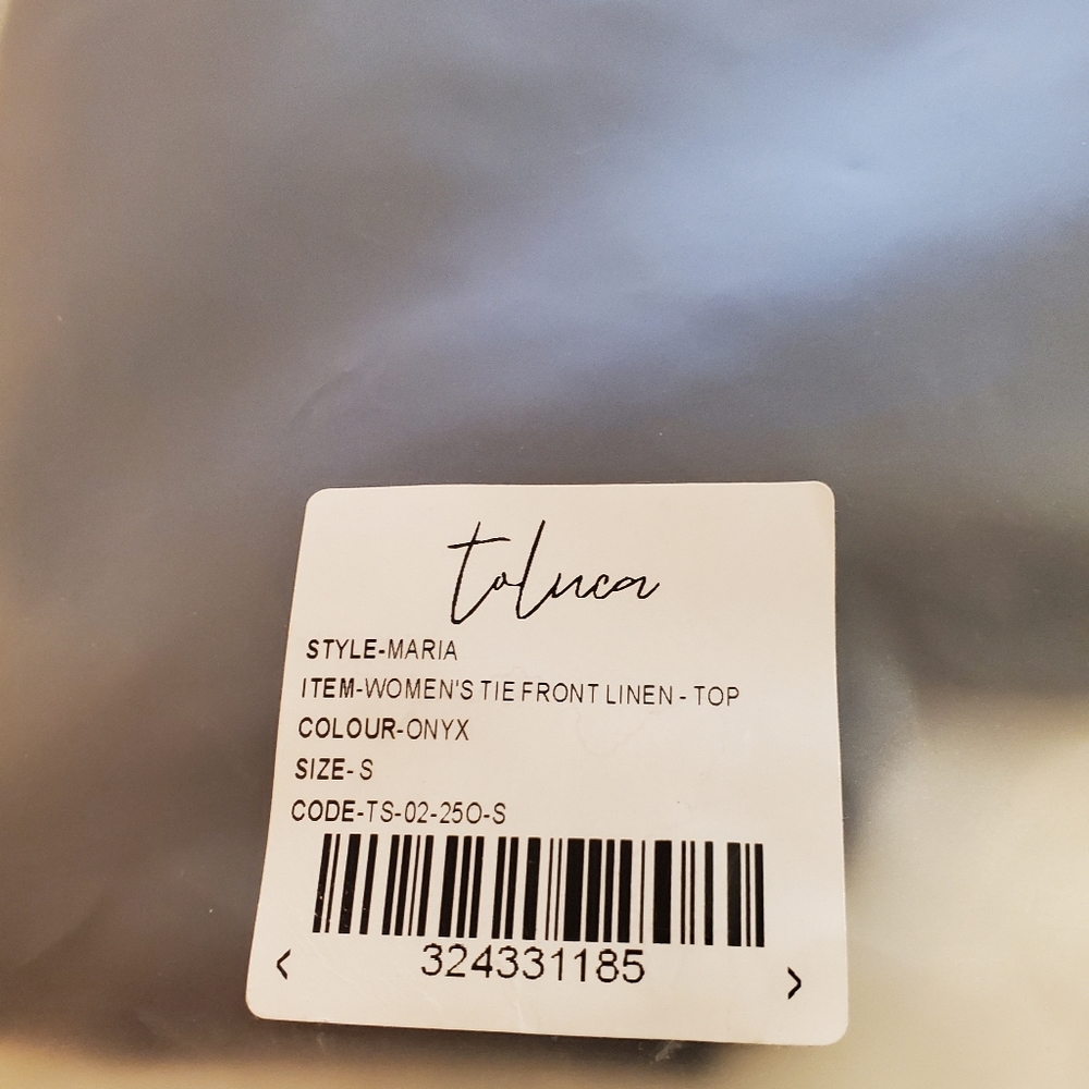 Toluca Maria Tie-Front Linen Top - onyx - Picture 6 of 14